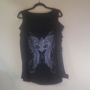 Women's Black Graphic Top